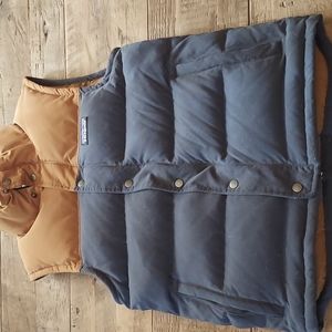 Patagonia puffy down vest. Men's XS (Women's Small) Slate Blue/Khaki.